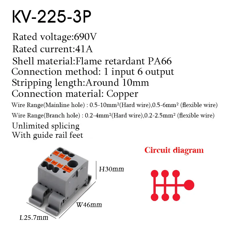 1 Stück eins in mehreren aus Klemmen block Anschluss dose Serie Kabel elektrische Steck verbinder Plug-in spleißbare Splitter Führungs schiene – Detail 11