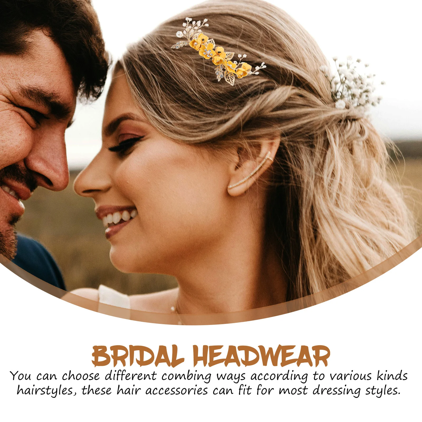 مشط شعر الزفاف الزهري أنيق من حجر الراين على شكل زهرة دبوس شعر زفاف العروس خوذة إكسسوارات الشعر الديكور لوصيفات العروس #4