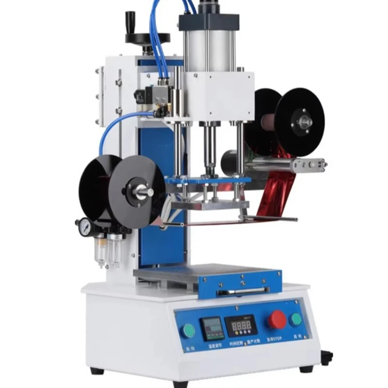 

Pneumatic bronzing machine Plastic raised LOGO pattern bronzing paper