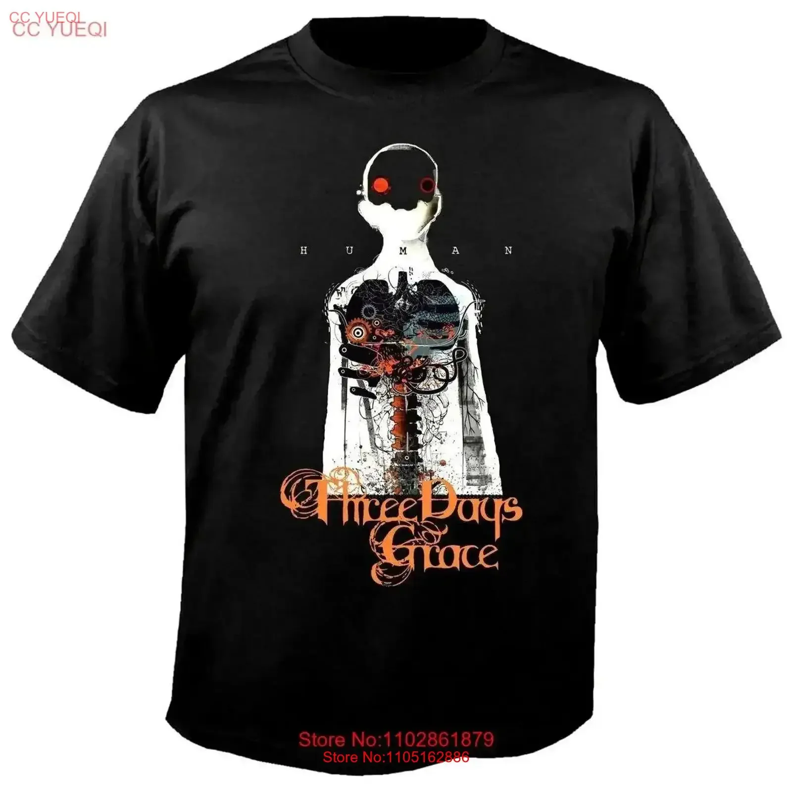 

Vintage Human By Three Days Grace Cotton Black S 234XL T Shirt Washed designer clothes Top For Everyday Wear Versatile vintage