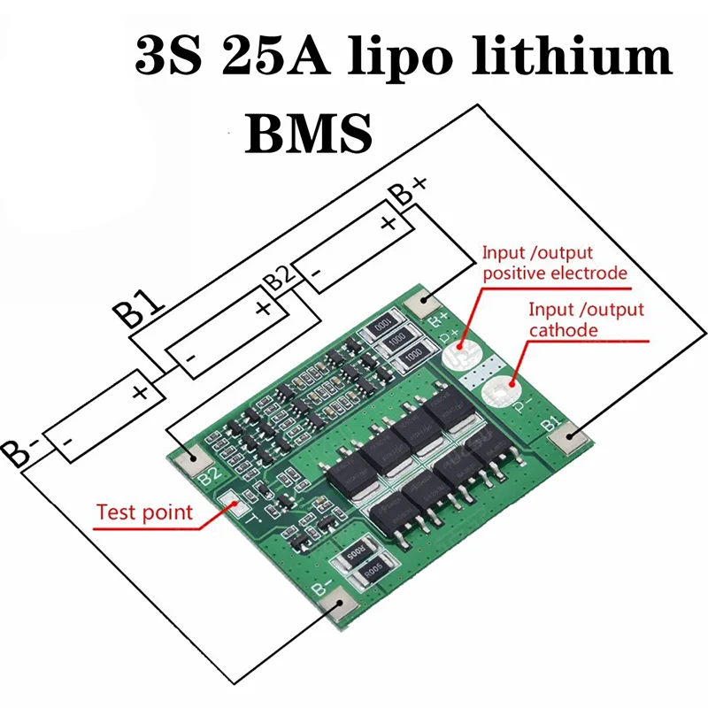 3S 25A Li-ion 18650 BMS PCM Battery Protection Board BMS PCM With Balance For li-ion Lipo Battery Cell Pack Module DIY