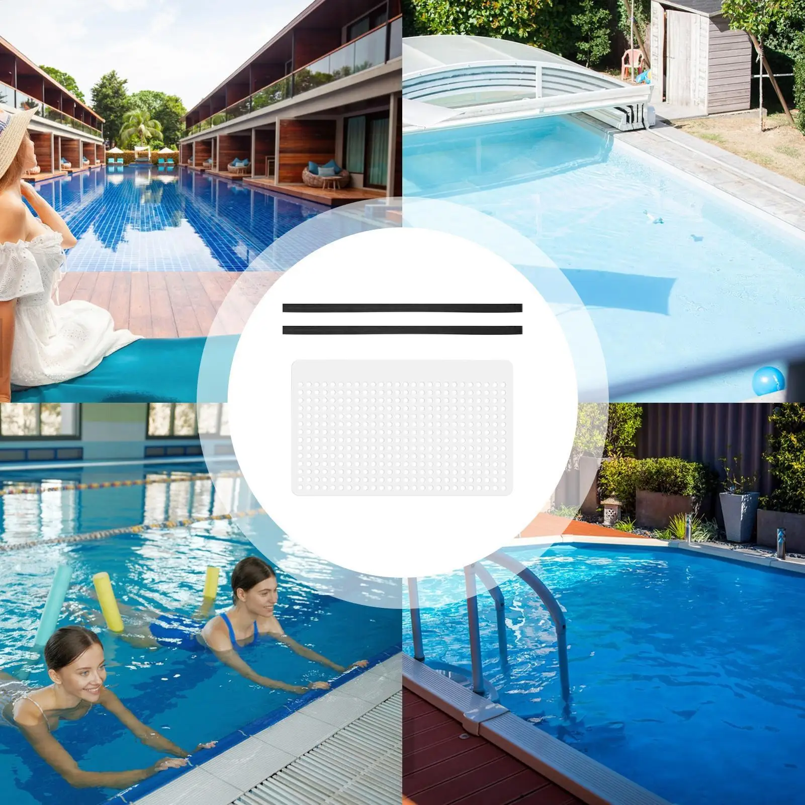 

Защитный экран для скиммера бассейна с мелкой сеткой, предотвращающий засорение, простая установка, съемный, для дома, спортзала, парка, отеля