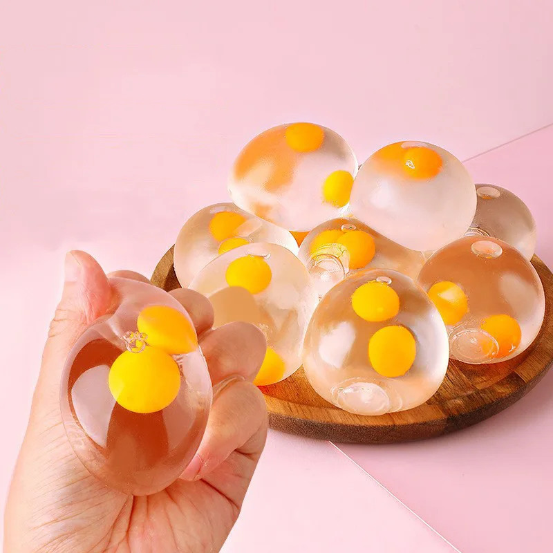 

Transparent Simulation Double Yolk Egg Squishy Toys Stress Relief Balls Decompression Anxiety Reducer Fidget Toy For Adults Kids