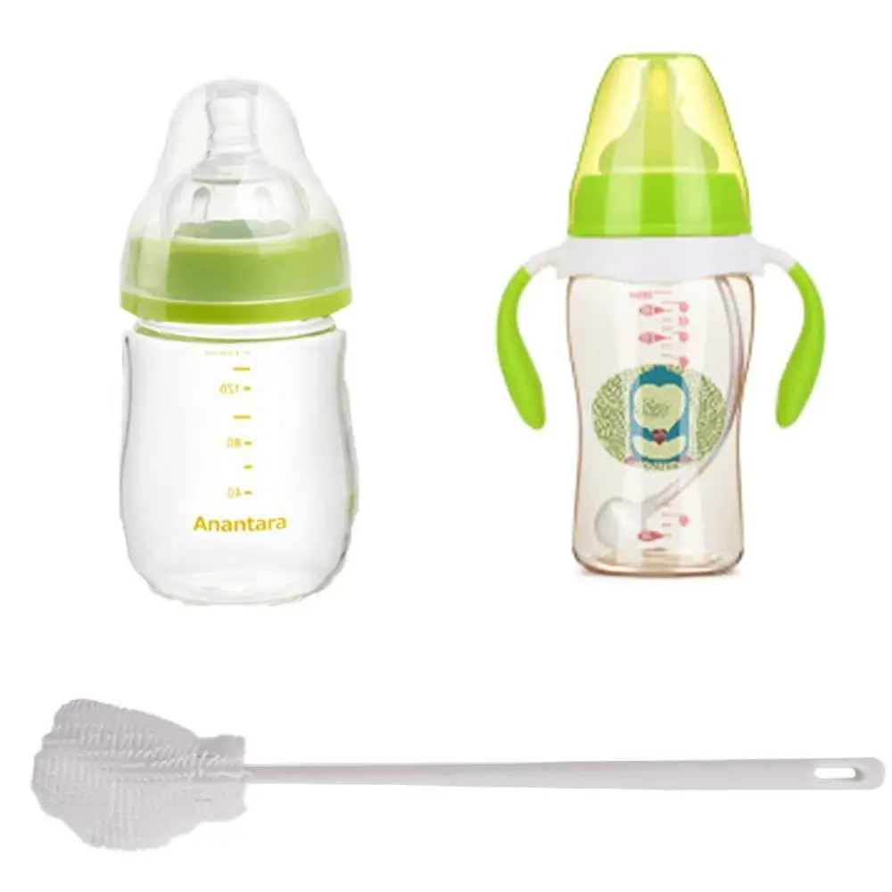 

Without Blind Side Soft Head Bottle Brush Water Bottle Cleaner Pacifier Nipple Bottle Cleaning Brush Handheld Silicone