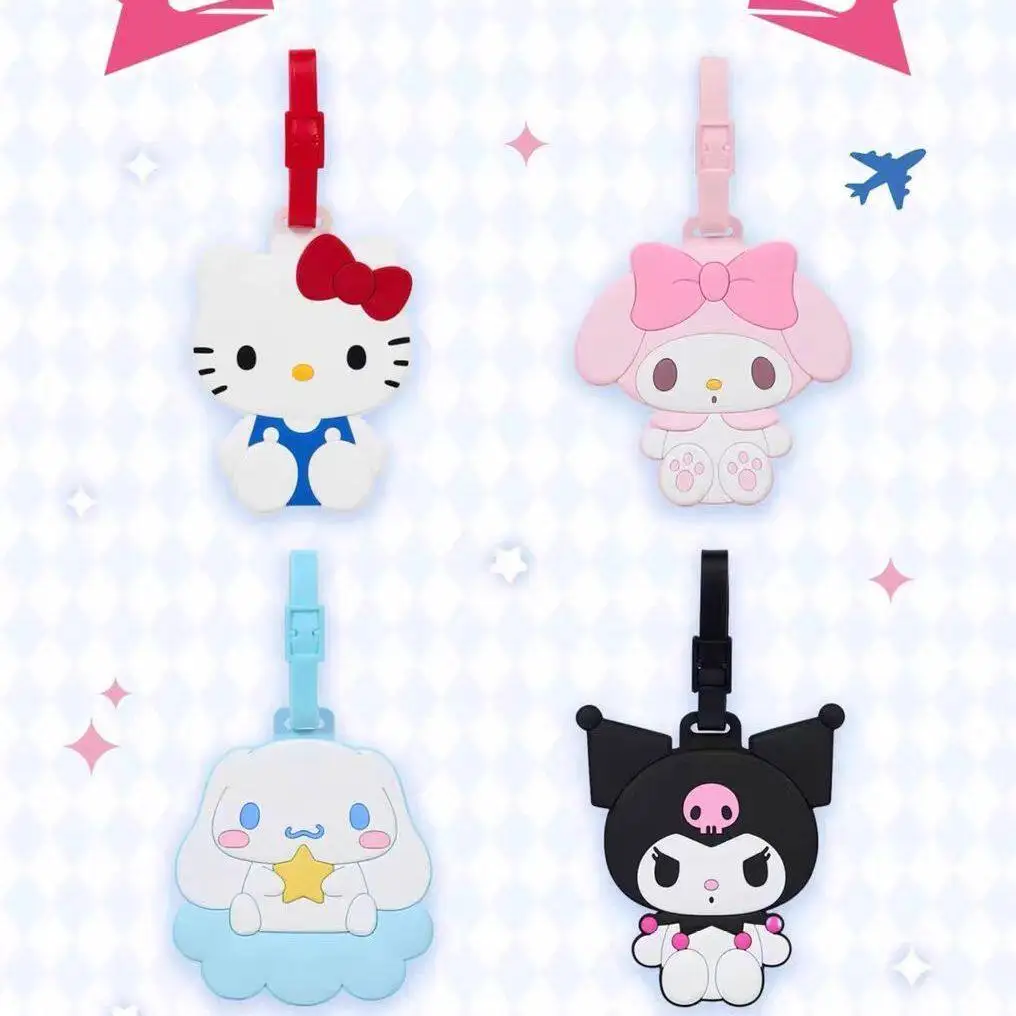 Cute Kitty Luggage Tag Cartoon Travel Bag Name Tag Portable Baggage Tag For Airport Check In Travel Accessories