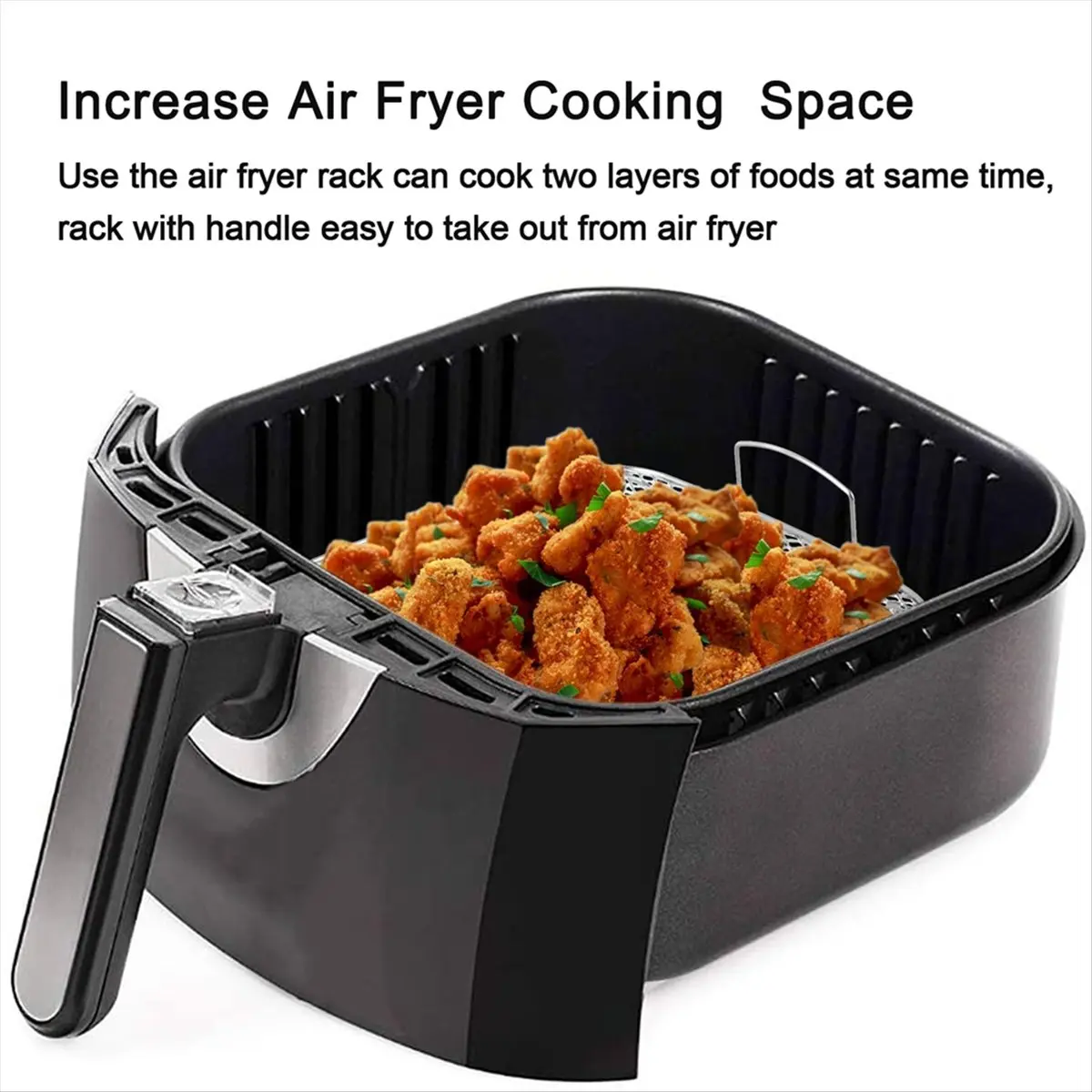 DT673 TO 9.37 Inch Air Fryer Hold, Layer Dehydrator Rack Toast Rack, Stainless Steel Accessories for 8 to 12QT Air Fryer