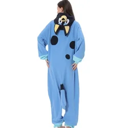 Cartoon Bluey Pajamas Onesies Adult One-Piece Pijama Cartoon Jumpsuit Full Body Sleepwear Fleece Anime Cosplay Costume