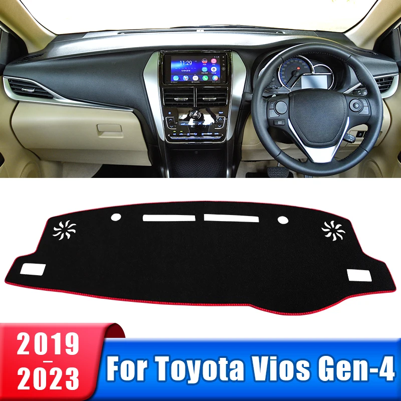 

Car Dashboard Cover For Toyota Vios Gen 4 2019 2020 2021 2022 2023 Instrument Desk Sun Shade Mat Non-slip Pad Accessories