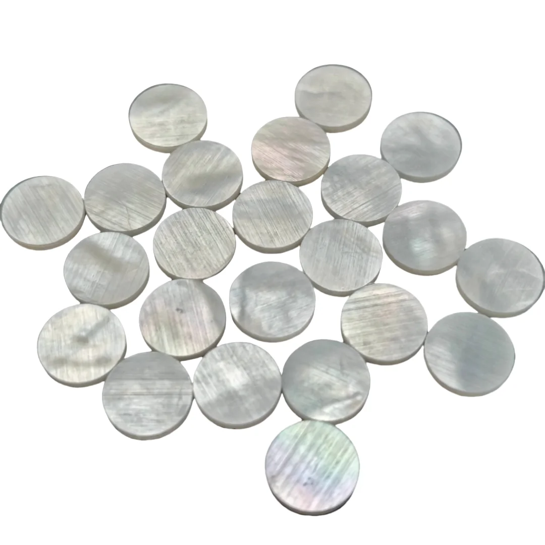 

9X1.5mmWhite Mother-of-Pearl Inlay Round Slice Decorative Craft Material for Shell Jewelry Wenwan Ornaments DIY Cutting Projects