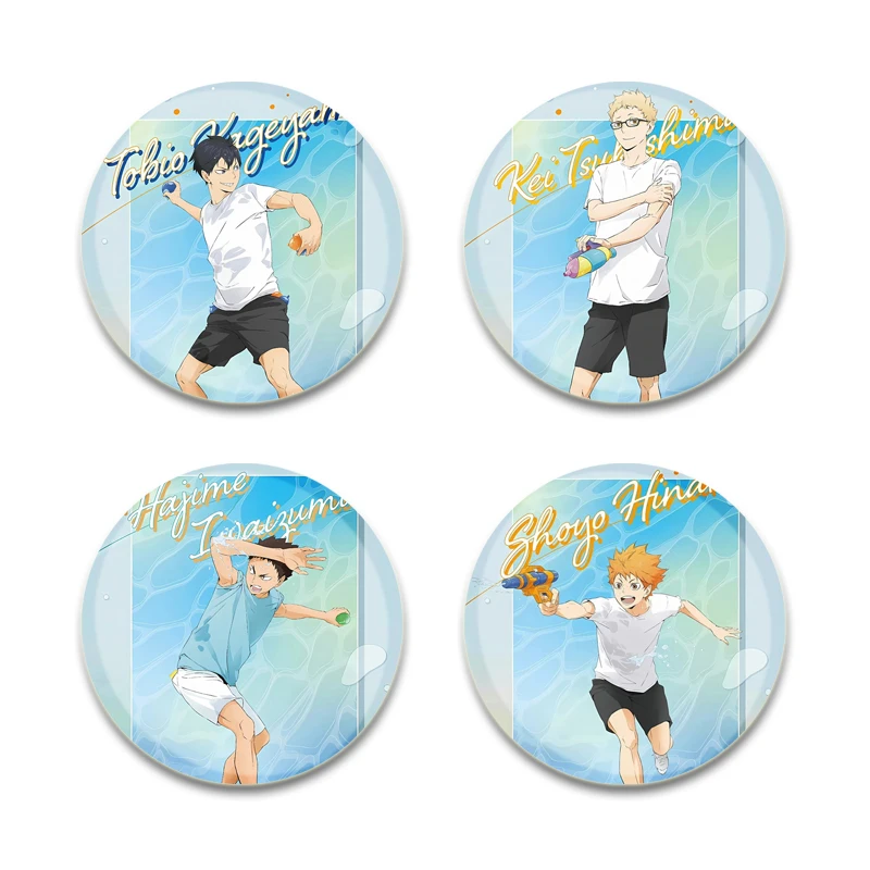 Cartoon Figures Kenma Kozume Badge Anime Haikyuu!! Brooches on Backpack Clothes Handmade Round Enamel Pins Fans Collection Gift