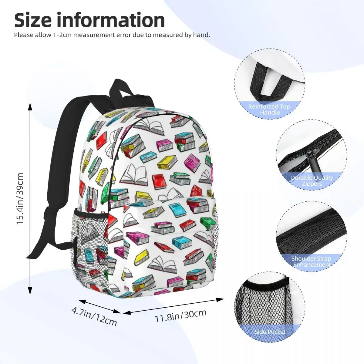 Mochilas de acuarela para libros, bolsa de hombro para adolescentes, mochilas escolares informales para estudiantes, mochila para computadora portátil, gran capacidad