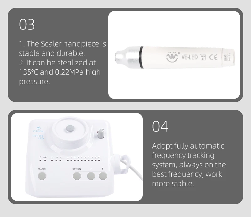VET-W3-LED Tragbare Aufhellungs- und Poliermaschine aus Kunststoff - Mit LED-Griff und 5 Aufsätzen Professionelle Aufhellungsmaschine – Detail 9