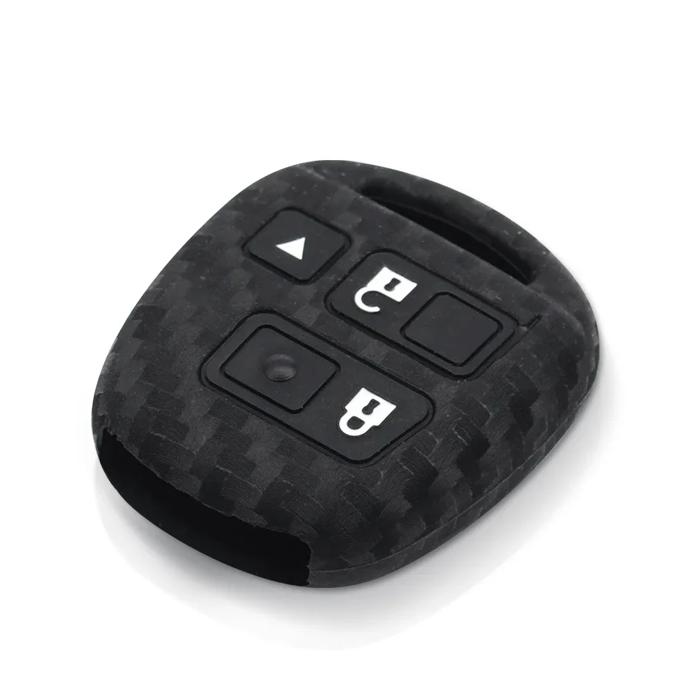 KEYYOU For Lexus For Toyota Camry RAV4 Corolla PRADO YARIS Tarago Carbon Silicone Key Case