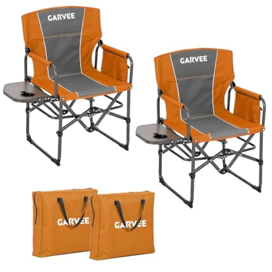 

Oversized Directors Camping Chair, Portable Folding Chair for Adults port 400 lbs, Heavy Duty Lawn Chair with Side Table, for C