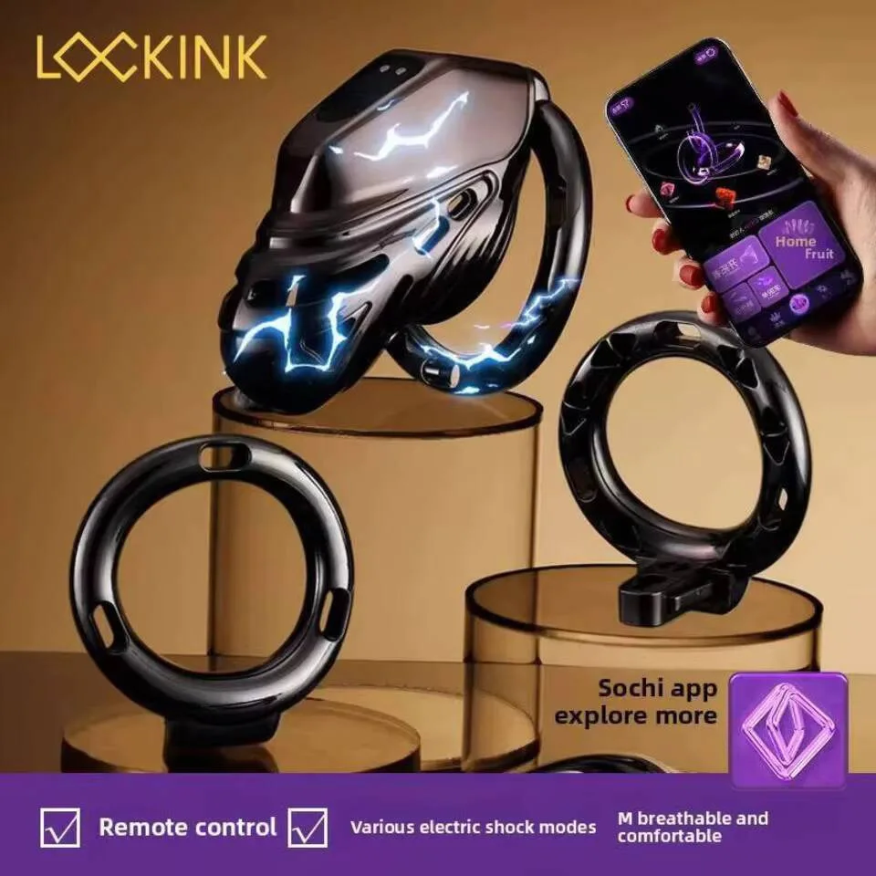 An Electric Shock Chastity Cage Include 4 Rings And 2 Keys Remote And APP Control The 10 Frequencies Vibrating