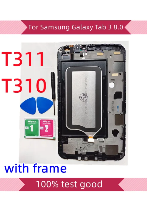 For Samsung Galaxy Tab 3 8.0 T310 T311 SM-T310 SM-T311 T315 LCD Display Touch Screen Digitizer Sensors Assembly with Frame