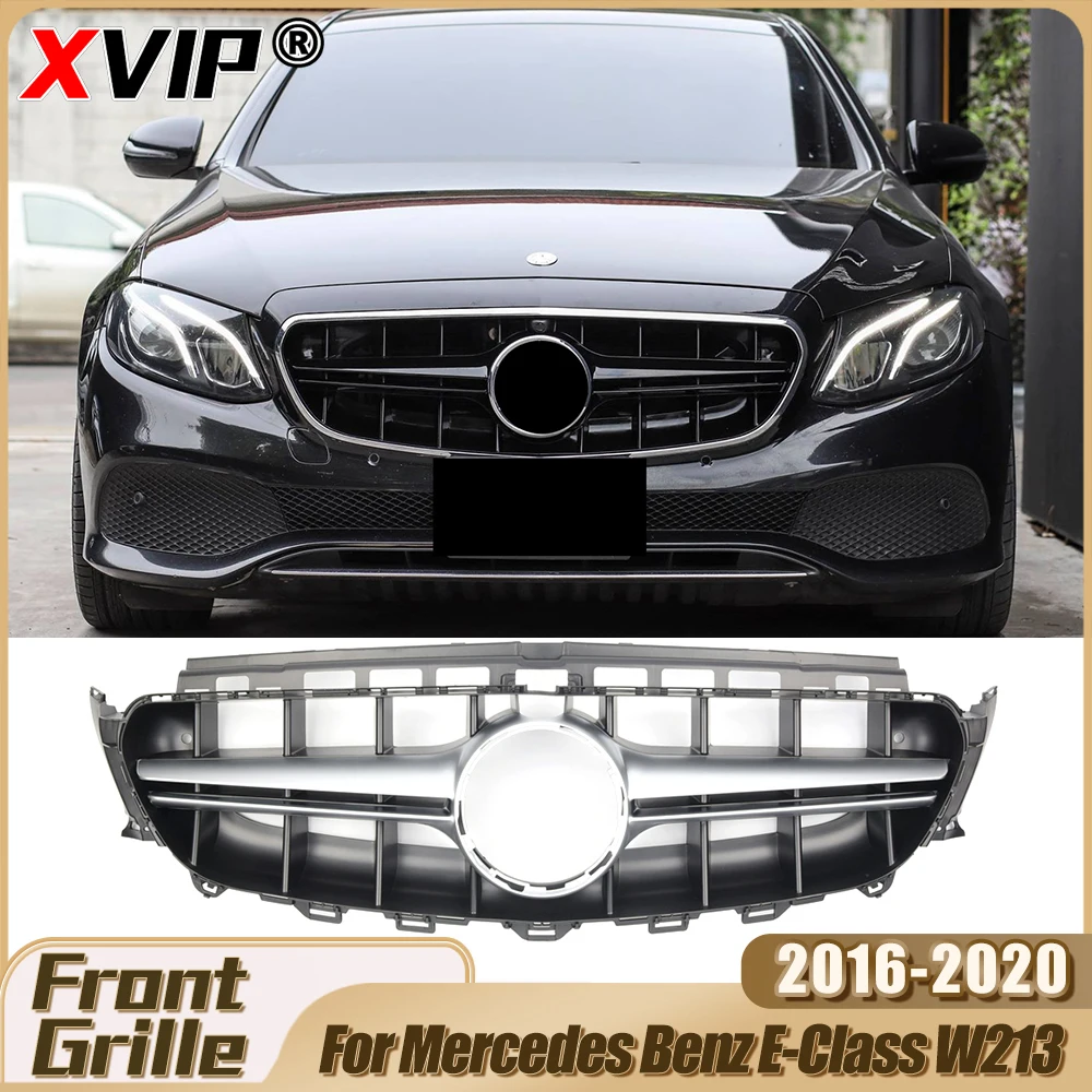 

XVIP Racing Grille For Mercedes Benz E-Class W213 C238 2016-2020 E500 E200 E300 E350 E400 Chrome Silver E63S Style Bumper Grille