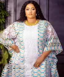 MAMADA-Vêtements africains pour femmes, Dashiki Abaya mn adt, robe longue de soirée + jupe intérieure, taille libre, pour fête de phtalParty, L7593