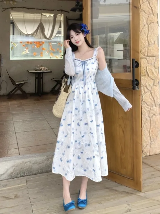 

Новый летний комплект из двух предметов для женщин больших размеров: топ-кардиган с цветочным кружевом и облегающие брюки в корейском стиле