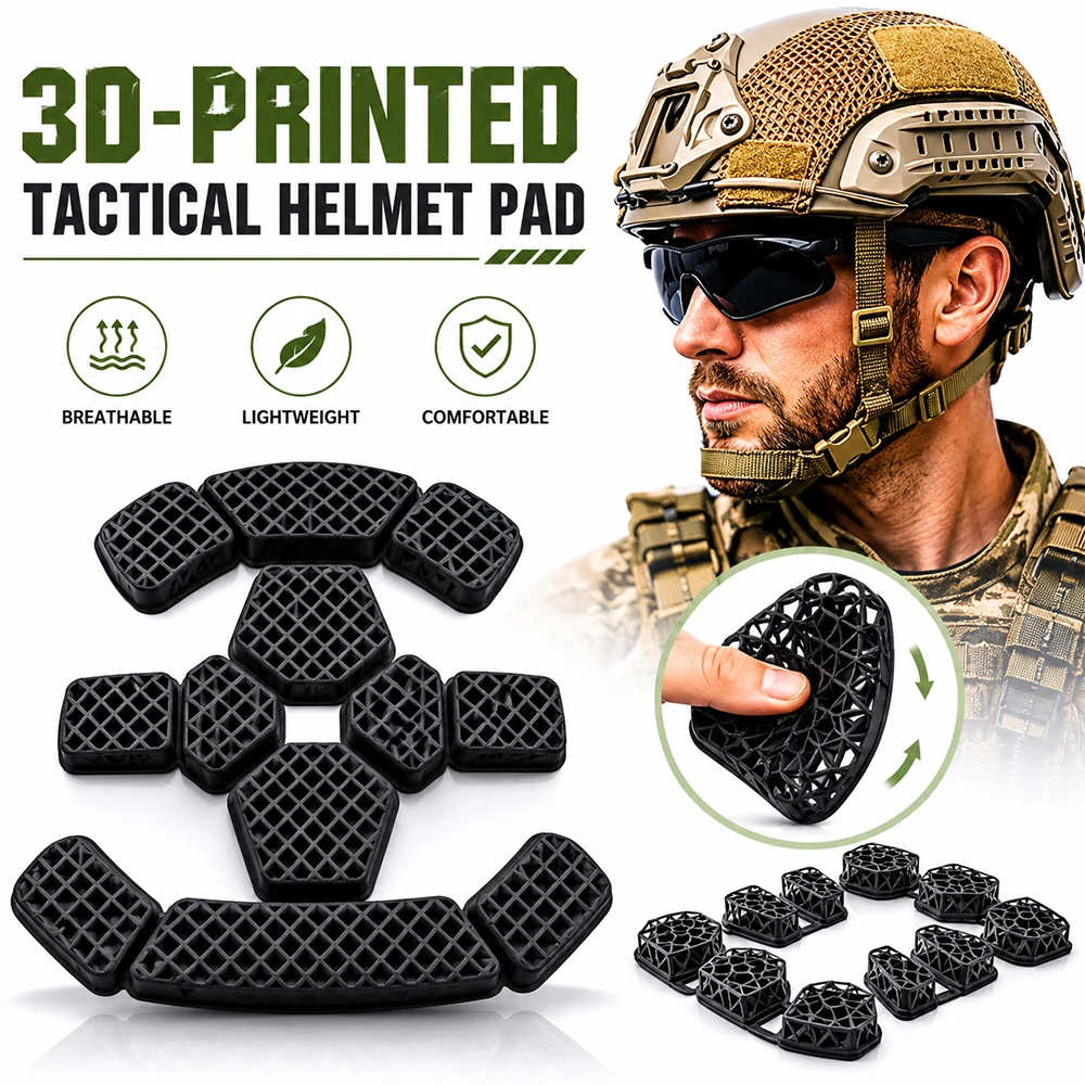 

3D Printed Tactical Helmet Pad Set Honeycomb Ventilated Liner Modular Removable Breathable EVA Insert for Fast Wendy Helmets