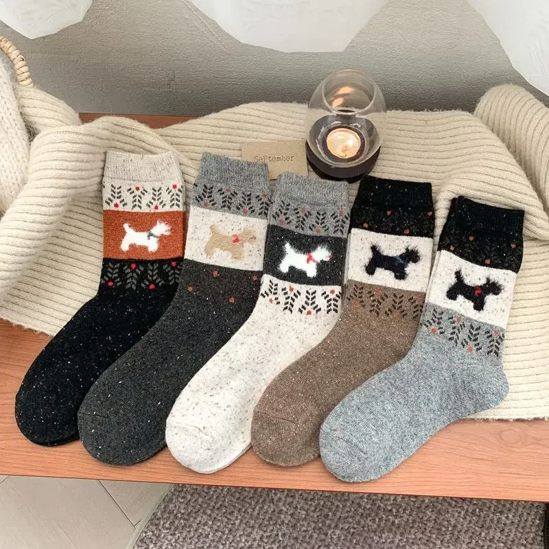 Cartoon dachshund Women's Socks Cute Kawaii Harajuku Breathable Autumn Winter Fashion Dog Socks Women Business Christmas Gifts