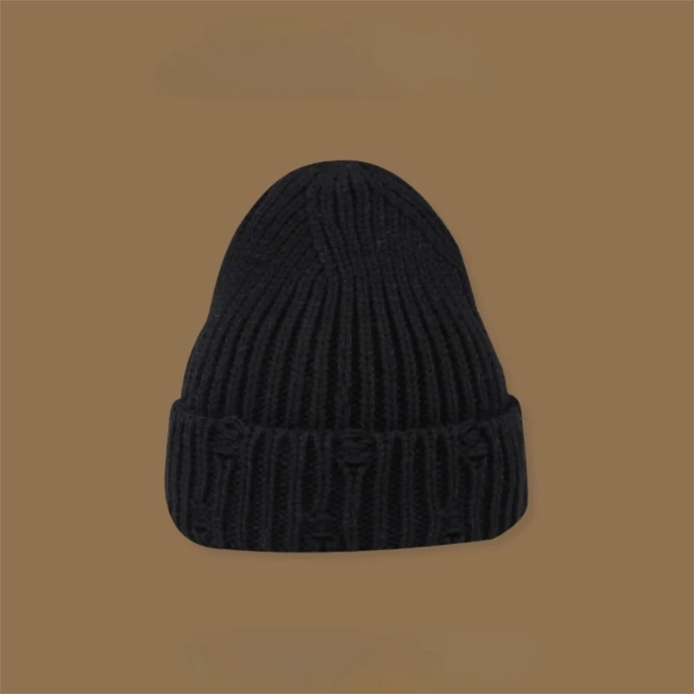 

Fashion Solid Color Knitted Hat Windproof Keep Warm Ear Protection Hat Cold Proof Pullover Hat Winter