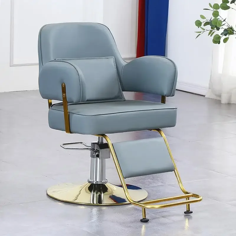 

Gray Classic Barber Chair Luxury Vintage Professional Salon Barbershop Chair Retro Personalized Silla De Barbero Furniture