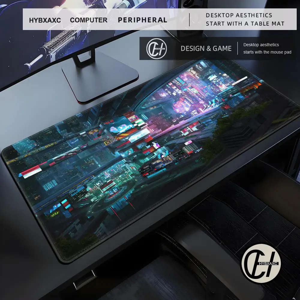 Future City Night Scene Science Fiction SF XXL Mouse Pad Large Computer Laptop Non-slip Office Keyboard Mats Desk Mat Mousepad