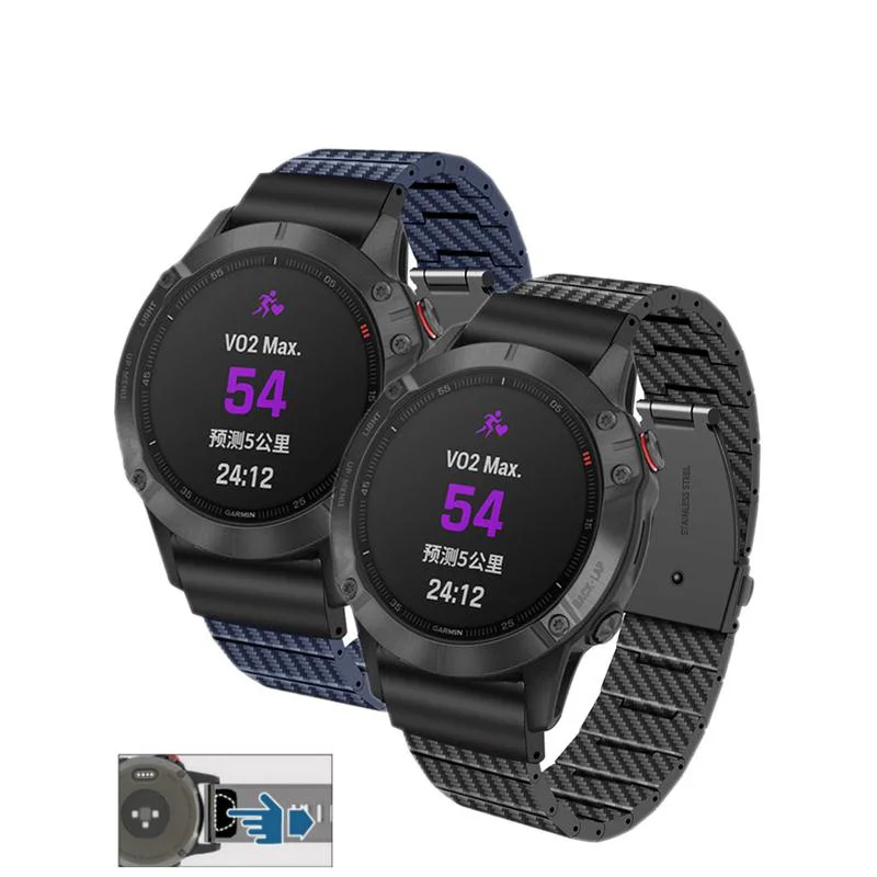 Suitable For Garmin Fenix7x Quick Release Design Carbon Fiber Watchband 6X/Pro/5Plus Sports 3HR Men's