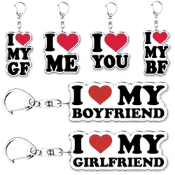 Creative Letter Keychain I Love You My Fictional Boyfriend Awesome Girlfriend Me DIY Keyring Wife Mom Dad Key Ring Bf Gf Gifts
