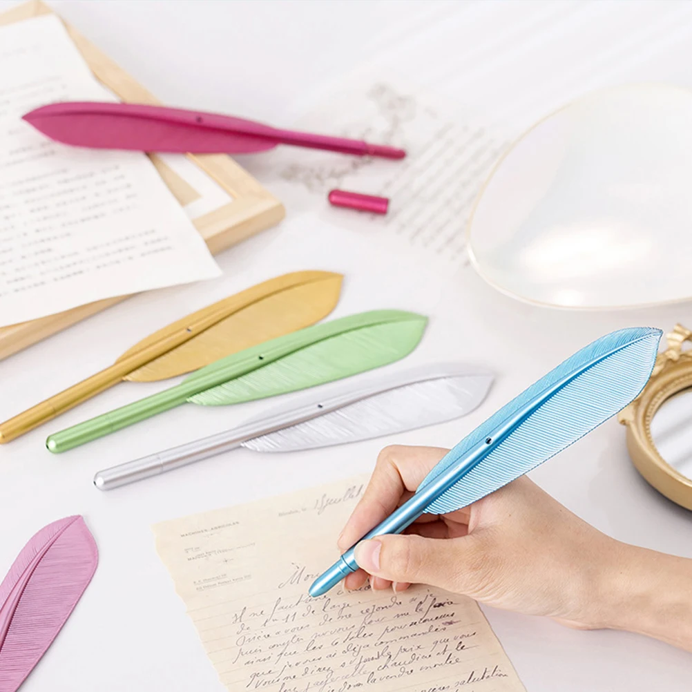 

12 Pcs Quill Pen Decorative Pens Ink Writing Cute Cartoon Pressing Ballpoint Fancy Refill Kids Color Child Novelty