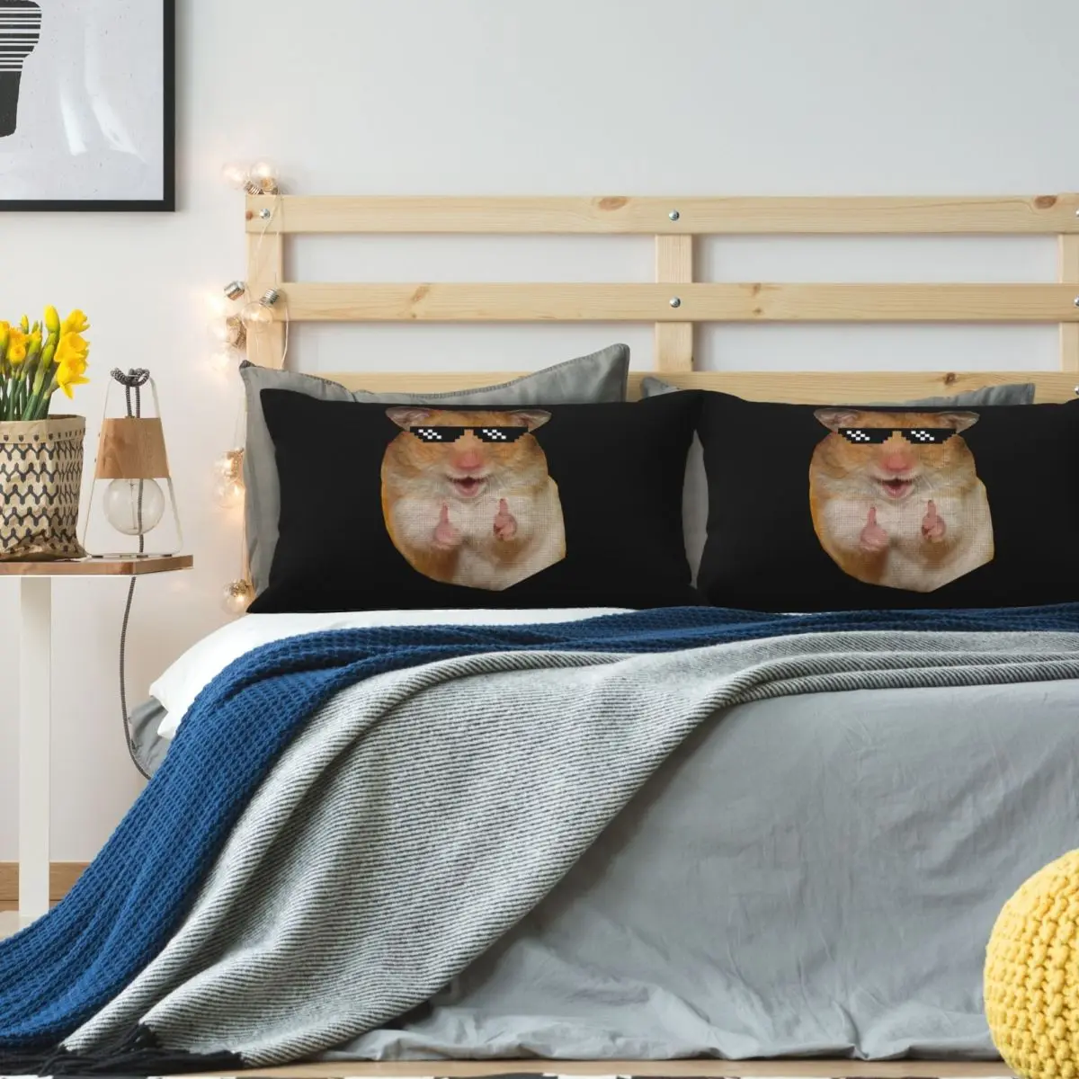 Funny Hamster Rectangle Linen Pillowcase Cushion Cover Polyester Decor Bedroom Home Comfort Throw Pillow