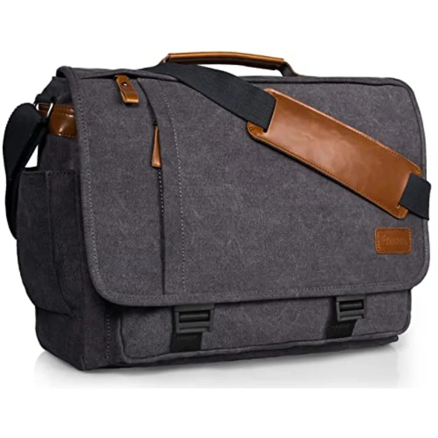 

Waterresistant canvas computer messenger bag for professionals spacious 1515.6 inch laptop compartment with secure buckles dura
