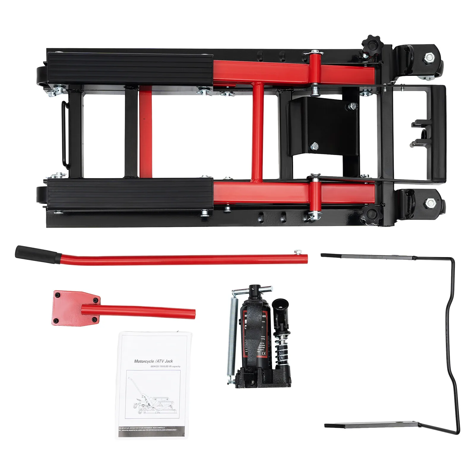 1500 رطل الصلب الهيدروليكية دراجة نارية حامل الرافعة ATV مقص رفع جاك مقص رفع جاك الرافعة مع 4 عجلات للمرآب #5