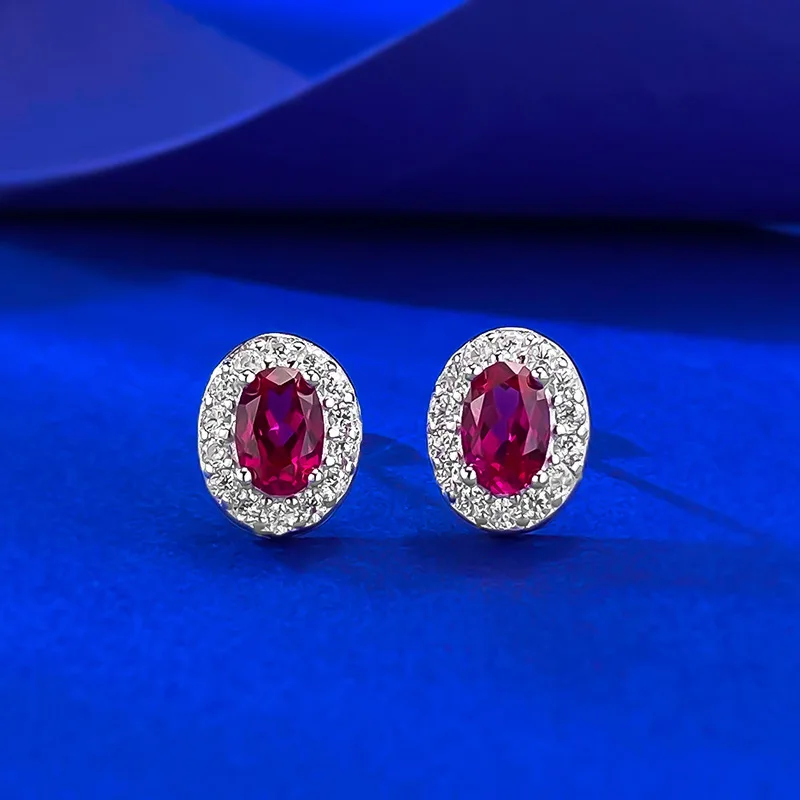 

Новый S925 серебряный голубь крово-красное голубиное яйцо для ногтей светлый роскошный роскошный роскошный повседневный простота свадебные украшения