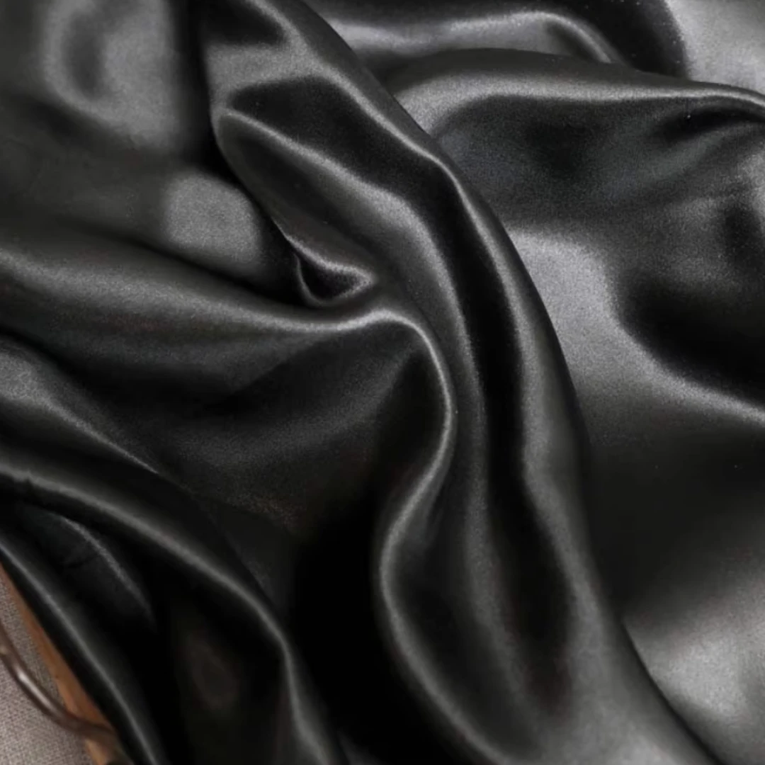 150x100cm Black Satin Thick Yarn Fabric High Density Wear-Resistant Solid Color Blue Curtain Costume Sewing Cloth