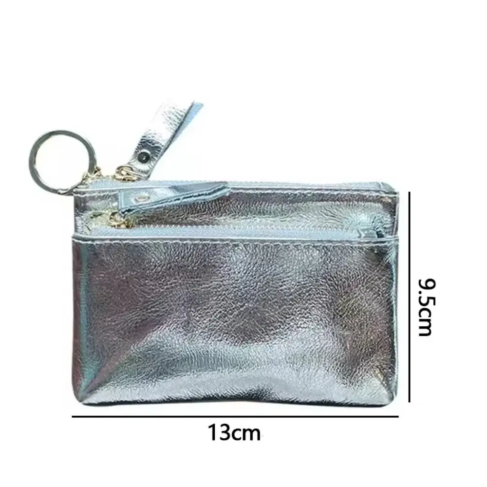 กระเป๋าสตางค์หนังแท้คุณภาพสูงซิปคู่กระเป๋าเงินอเนกประสงค์กระเป๋าใส่เหรียญขนาดเล็กน่ารักสำหรับผู้หญิง