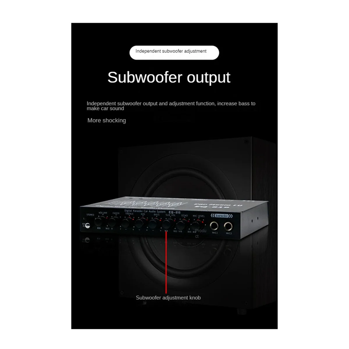 

EQ-819 Car Equalizer Multifunctional Car Audio EQ Tuning Crossover Amplifier Parametric Equalizer Car Audio Equalizer