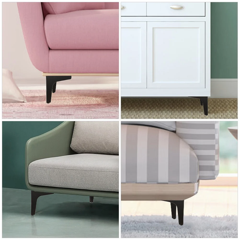 

4Pcs Furniture Legs Iron Metal Durable Sofa Coffee Table Cabinet Replacement Support Feet Metal Table Legs Triangle Sofa Support