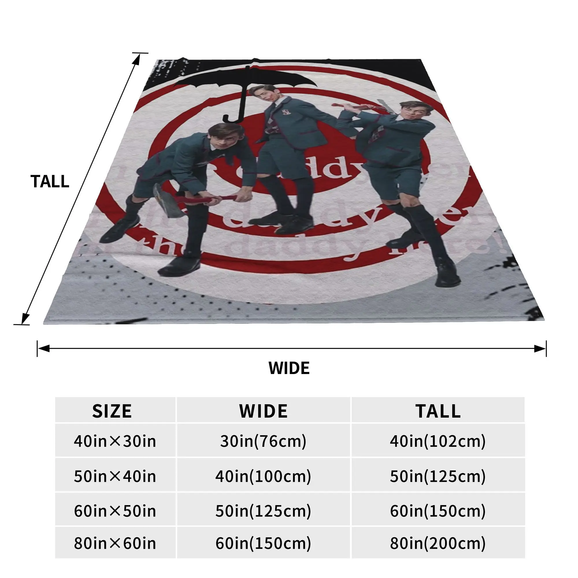 Number 5 The Umbrella Academy Im the Daddy Here! Blanket Soft Warm Flannel Throw Blanket Plush for Bed Living room Picnic Travel