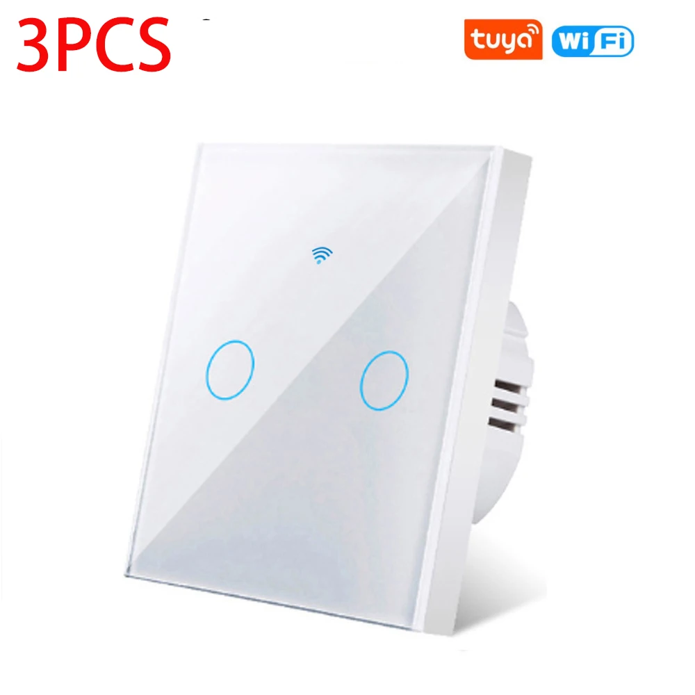 AXUS EU WLAN Smart Touch-Lichtschalter RF433 Ohne Neutralleiter Kompatibel mit Tuya Smart Life App-Steuerung Unterstützt Alexa Google Home