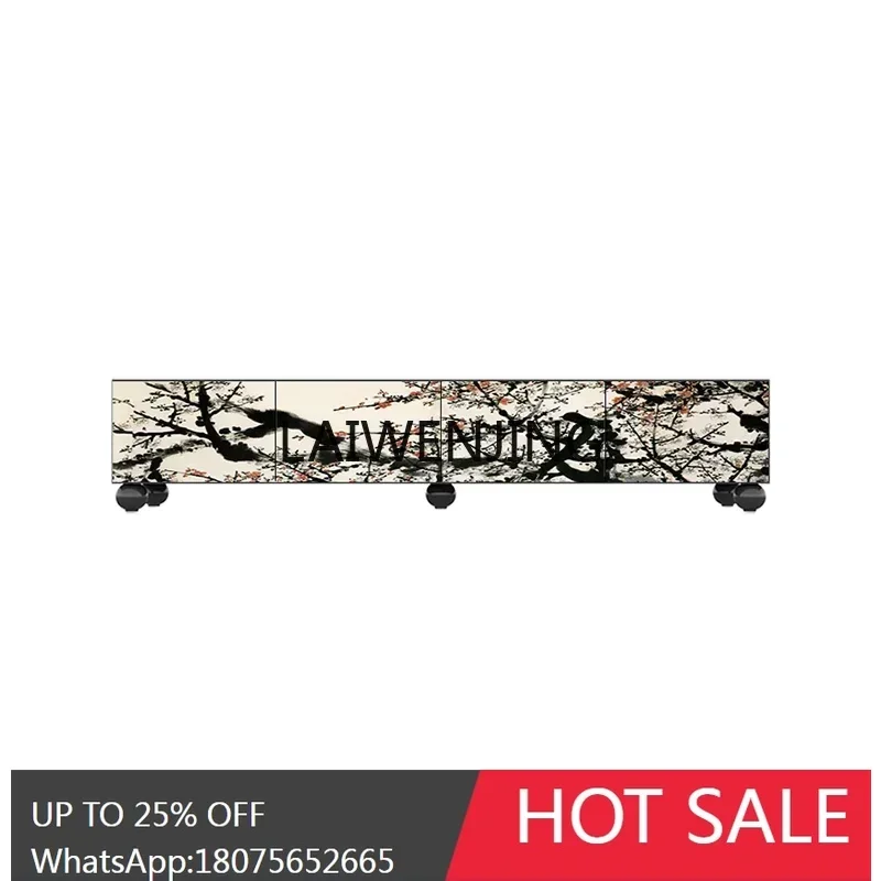 

SGF solid wood TV cabinet living room installation-free storage locker integrated