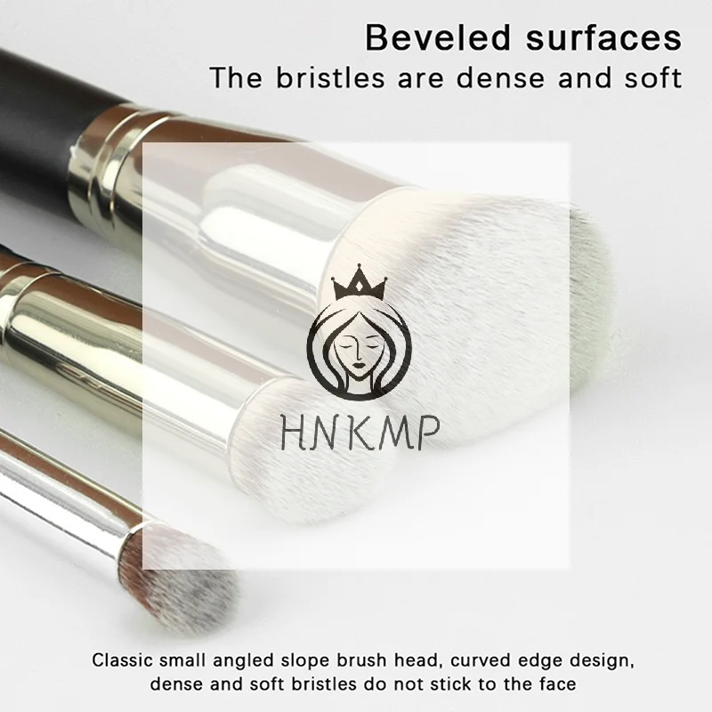 1Pç Pincel de Maquiagem Profissional Preto para Mulheres, para Corretivo, Pó, Blush e Base Líquida - Ferramenta de Maquiagem Facial