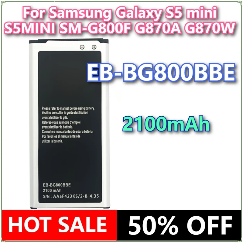 

Brand New EB-BG800BBE 2100mAh Mobile Phone Battery For Samsung Galaxy S5 mini S5MINI SM-G800F G870A G870W Mobile Phone
