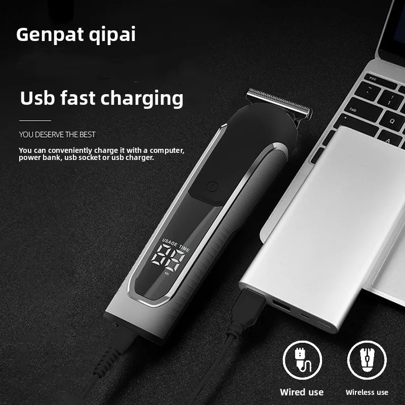 N-in-1 Professionelles Haarschneidemaschinen-Set 8988 für den Heimgebrauch, Friseur-Styling-Trimmer mit LCD-Display