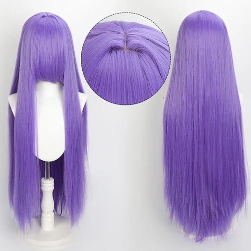 Imagen 2 del producto Peluca colorida de 100cm, larga duración, Cosplay, disfraz de Anime, pelucas de fiesta, peluca sintética resistente al calor