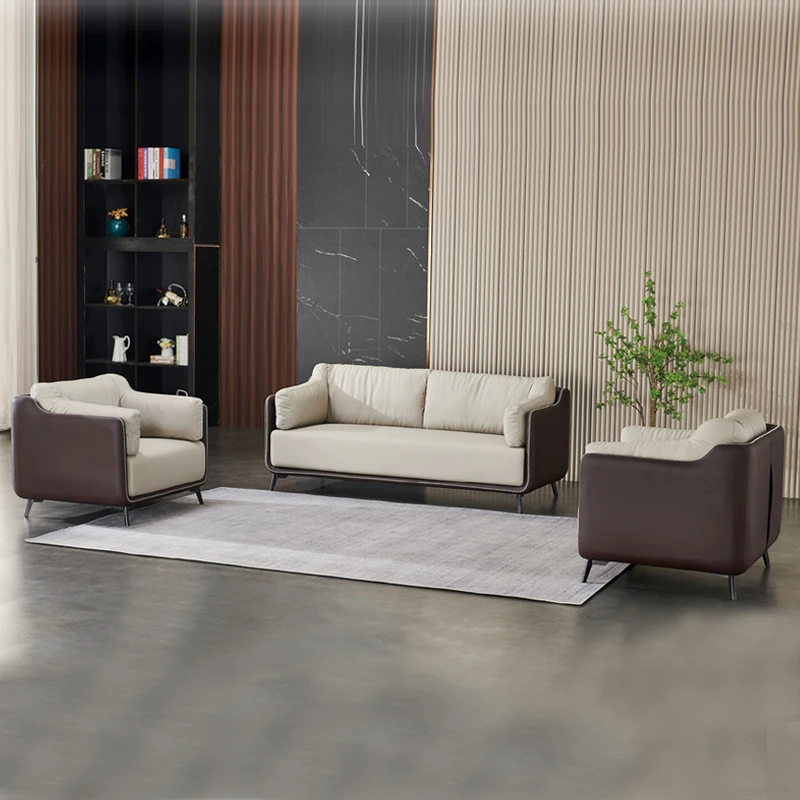 

Современный кожаный офисный диван в итальянском стиле, минималистичный сиденье для деловых встреч, школьные гостиницы, гостиной, офисная мебель