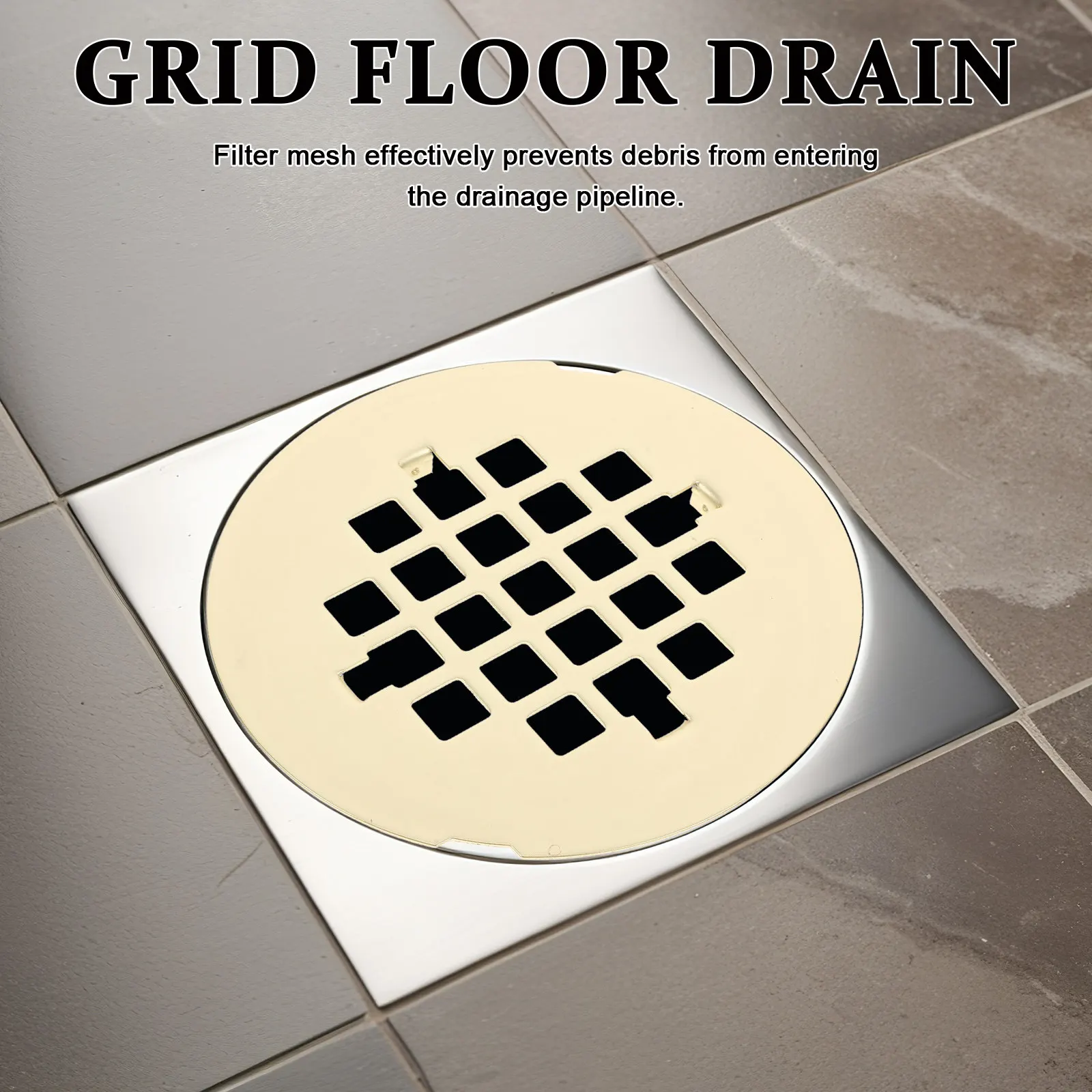 

Universal Round Shower Drain Cover Stainless Steel Bathroom Floor Strainer Easy Clean Clog Prevention Shower Tray Drain Cover