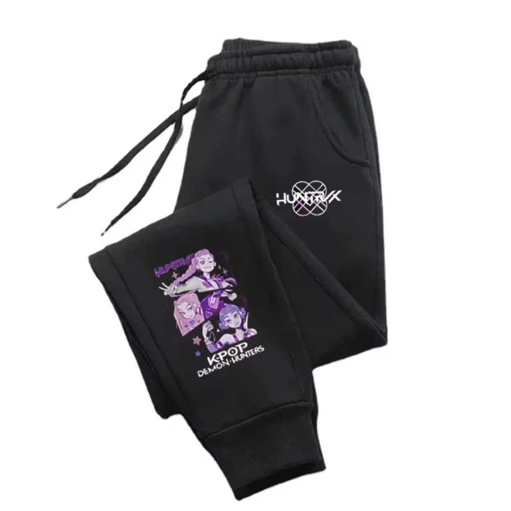Kpop شيطان هنتر السراويل Harajuku الشارع الشهير الرجال النساء الركض Sweatpants طباعة الجري بنطلون الرياضة المتضخم بنطال رياضي