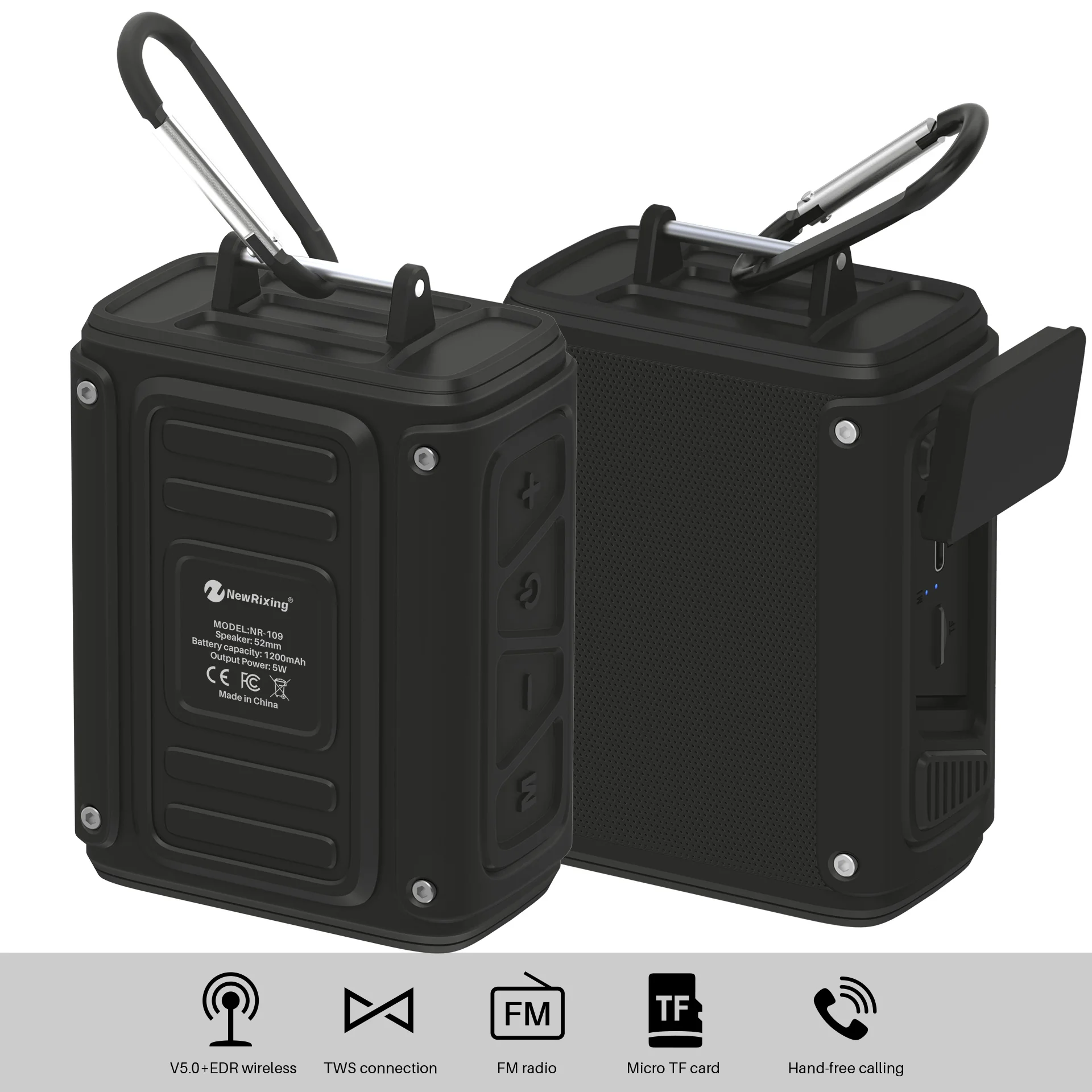 

Wireless Speaker Portable Bluetooth-compatible Subwoofer Waterproof Loudspeaker Sound Box Support TF FM TWS Call for Outdoor